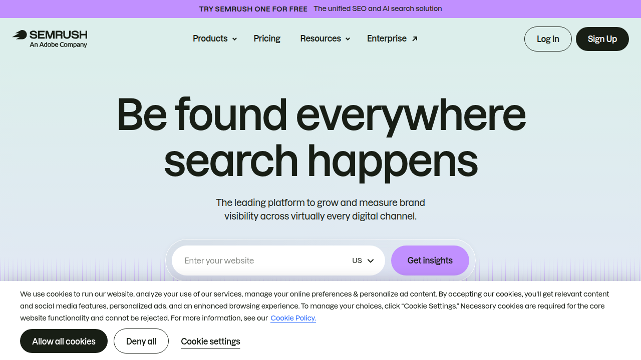 Semrush offers tools and resources for SEO and SEM professionals, including agency listings.