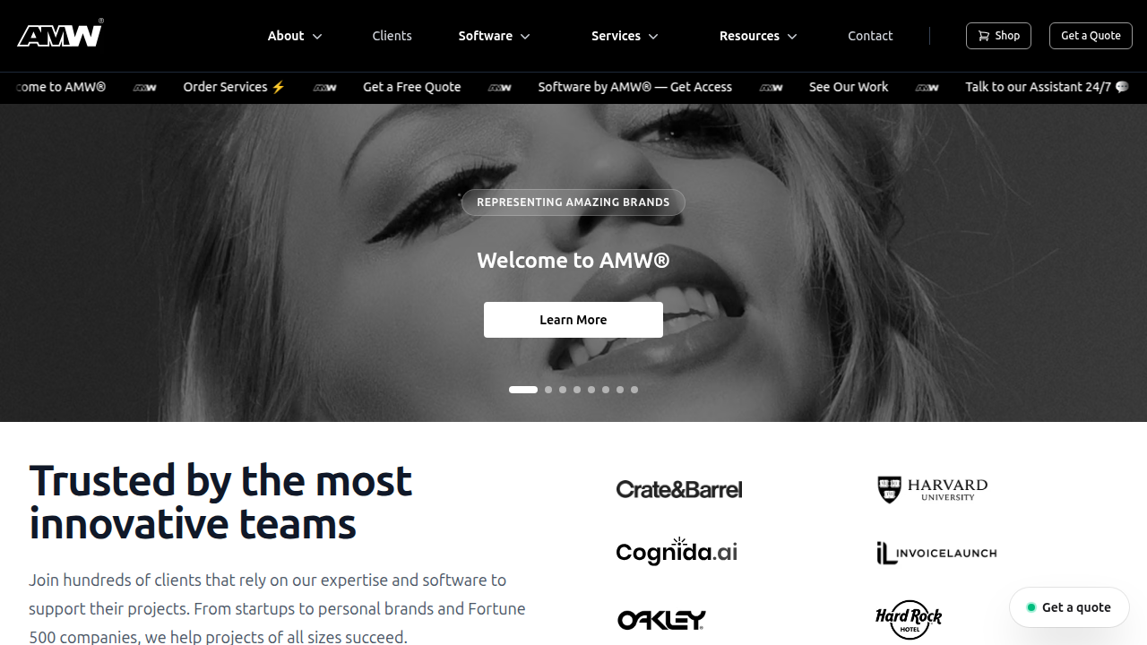 AM World Group's website, a source for real estate digital lead generation statistics and market data.