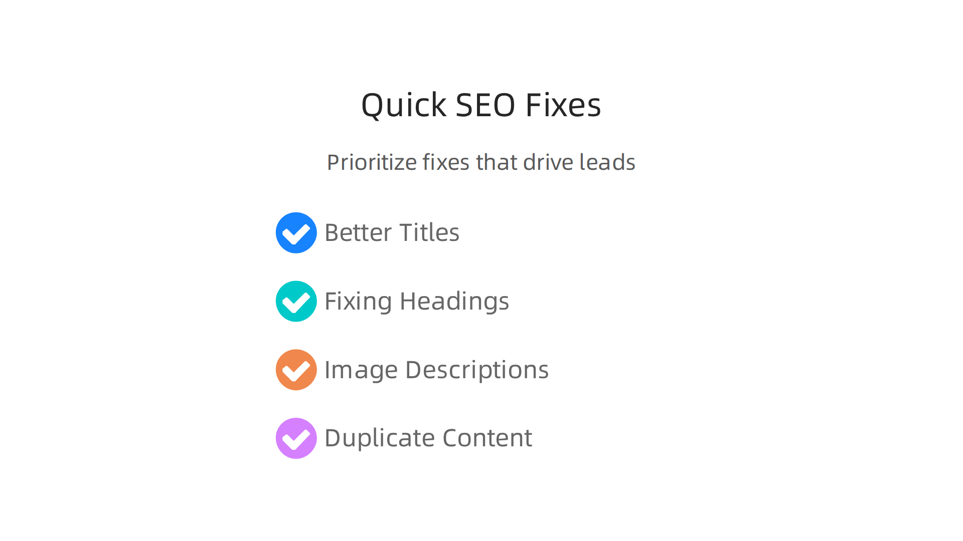 Focus on these quick win SEO fixes to rapidly improve your property listings' visibility and click-through rates.